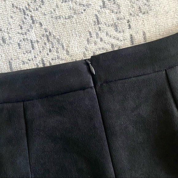 Size M Black Lace-Up Black Suede Bodycon Miniskirt - Picture 5 of 6